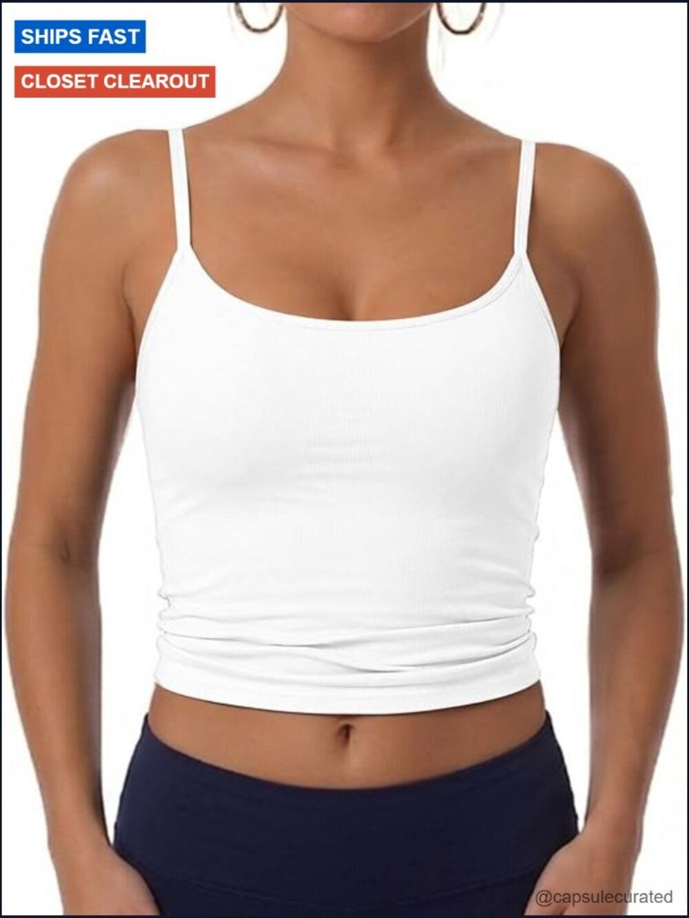 Double Lined Camisole Tank Top Adjustable Spaghetti Strap Sleeveless Layering